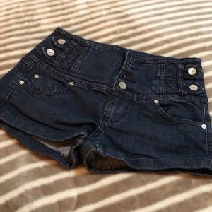 Dark denim shorts